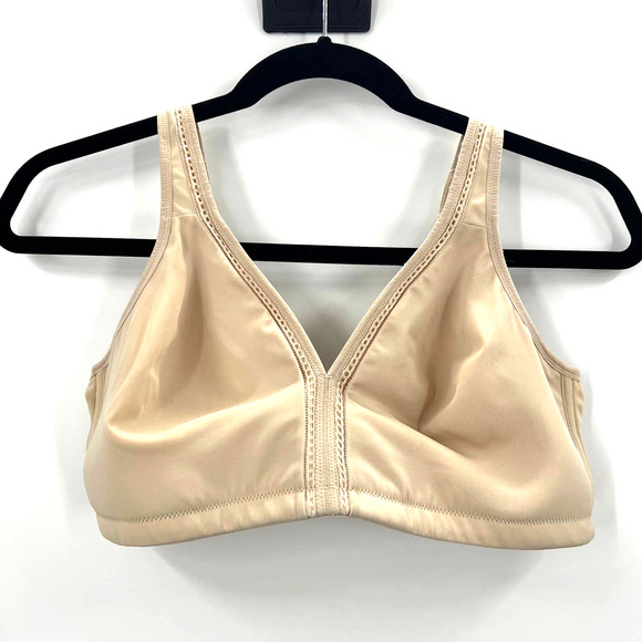 Women's Wireless Cream Beige Lightweight Comfort Bra Adjustable Straps 40D - Picture 1 of 5